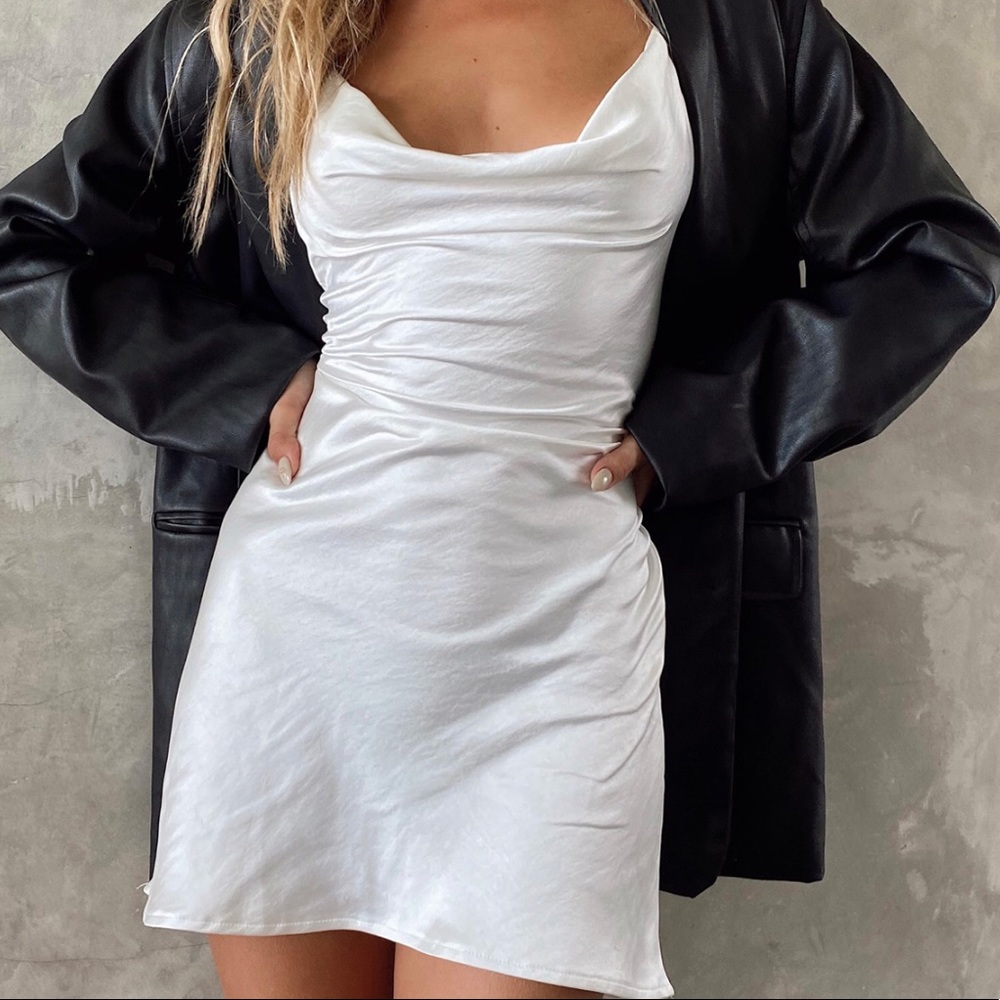 Motelrocks pavia slip satin white dress - like new